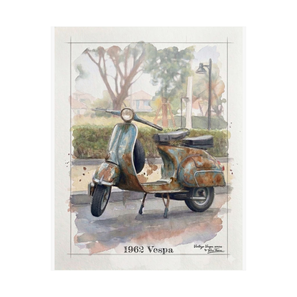 1962 Vespa Matte Poster — Vintage Scooter Wall Art