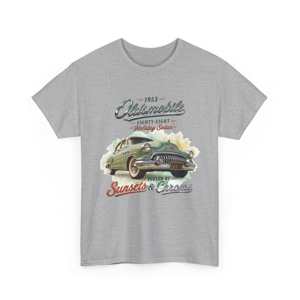 1953 Oldsmobile Eighty-Eight – Holiday Sedan   Sunsets & Chrome Vintage Car T-Shirt