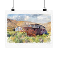 SS Minnow, Tehachapi California.  Vintage Rusted Boat Landscape Art Print