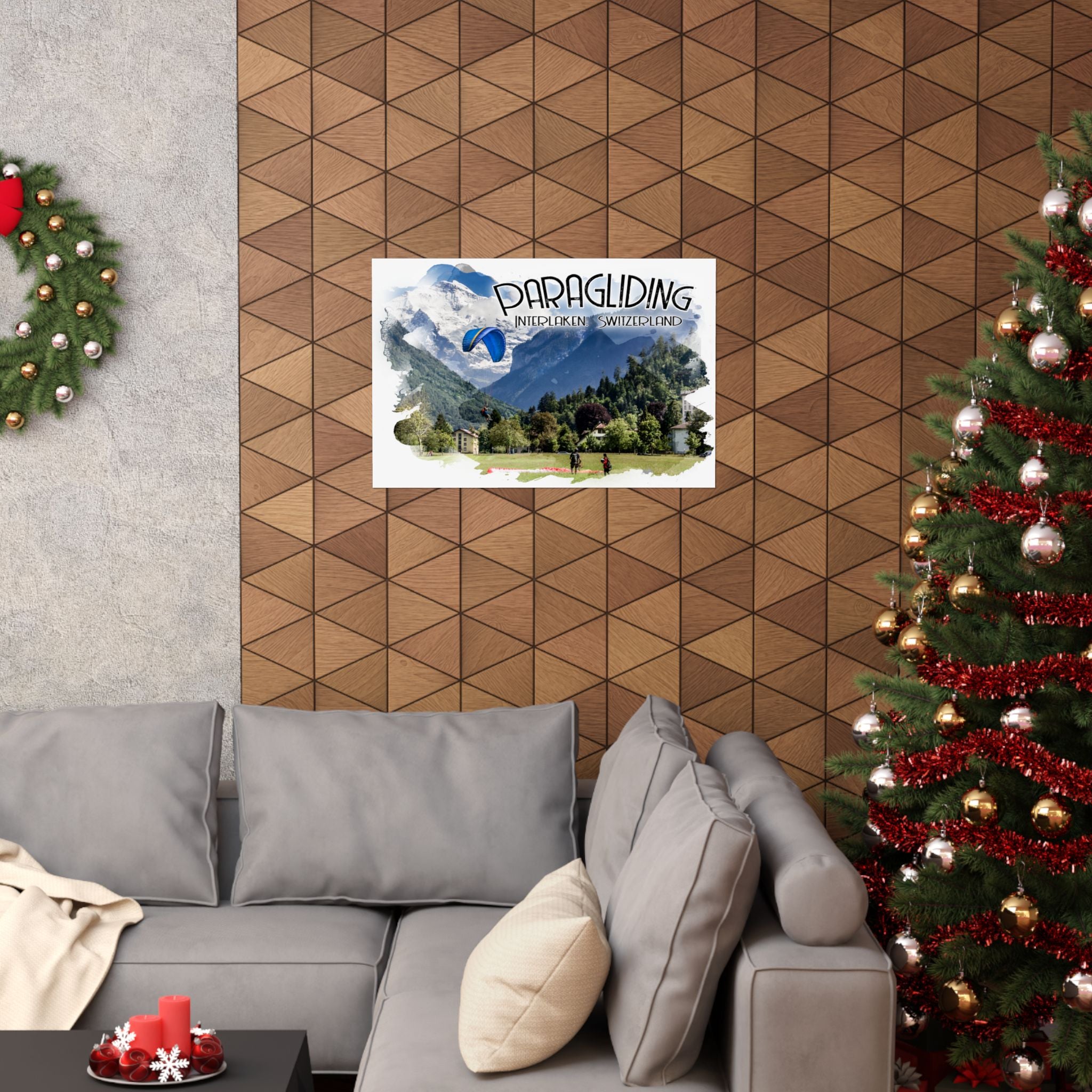 Paragliding Interlaken Switzerland Poster