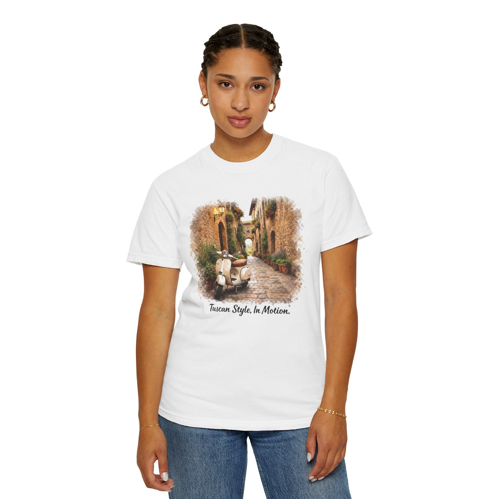 Italian Street Scooter Watercolor Tee