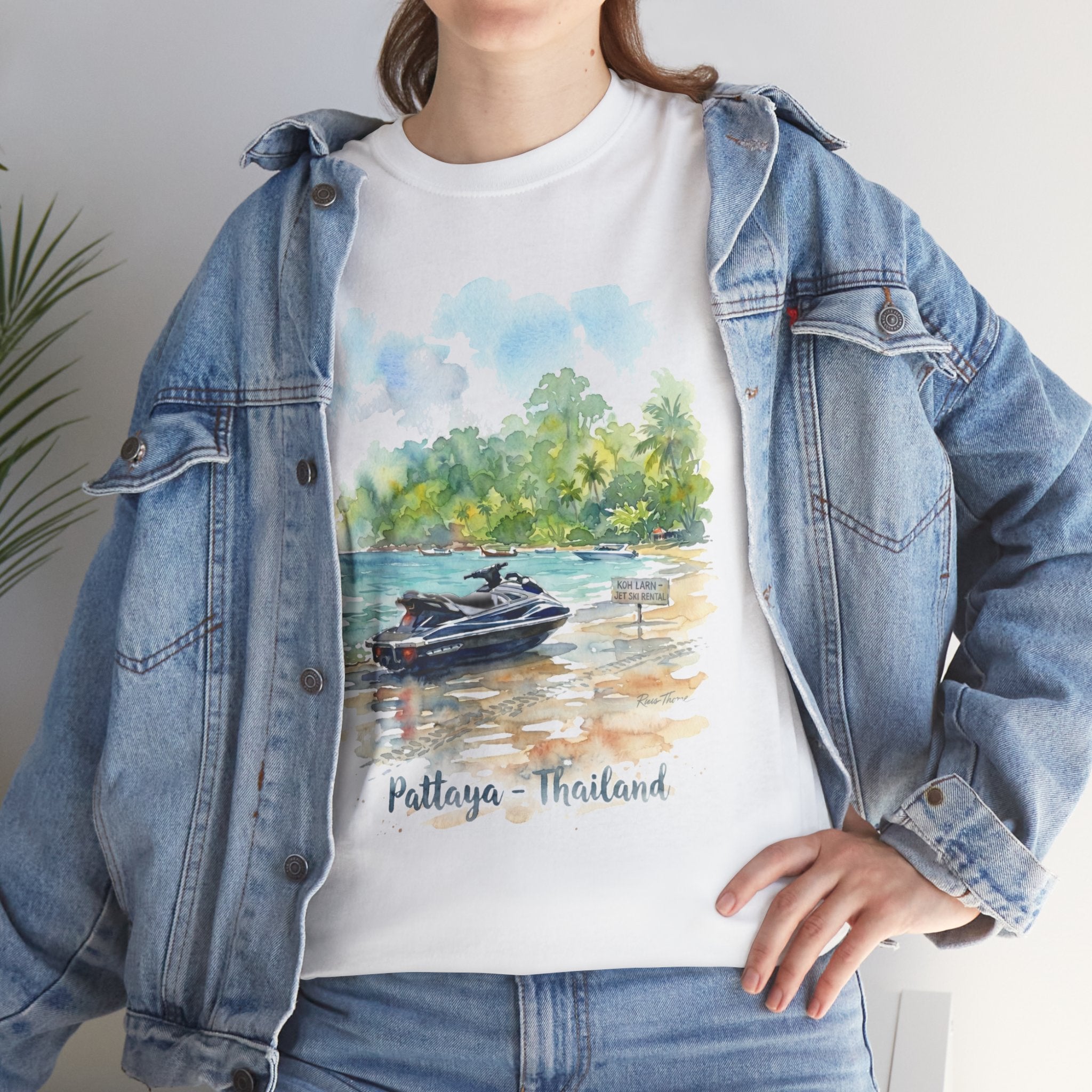 Koh Larn Jet Ski Water Color T-Shirt