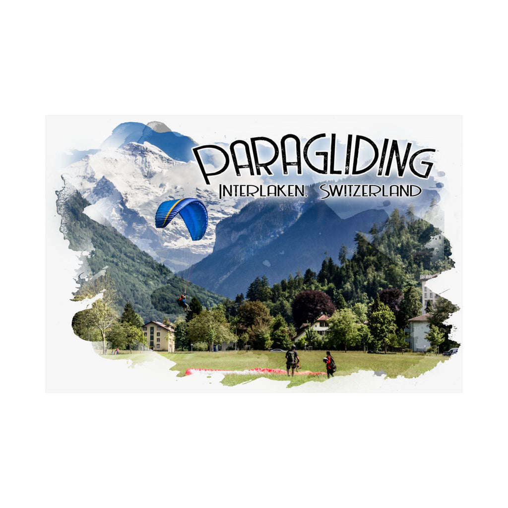 Paragliding Interlaken Switzerland Poster