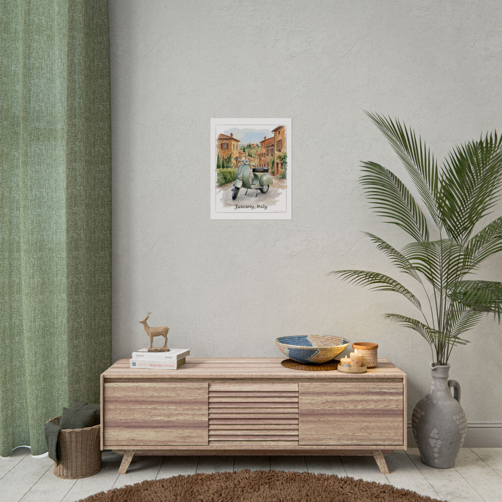 Tuscany Scooter Poster - Rolled Travel Art Print