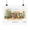 Muskogee Vintage Gas Station Matte Poster — Horizontal Retro Oklahoma Print