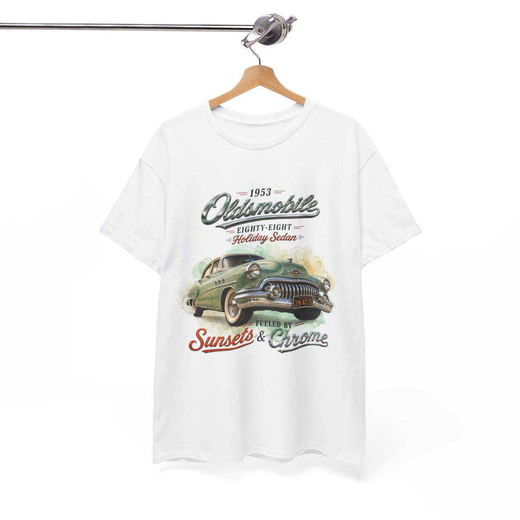 1953 Oldsmobile Eighty-Eight – Holiday Sedan   Sunsets & Chrome Vintage Car T-Shirt