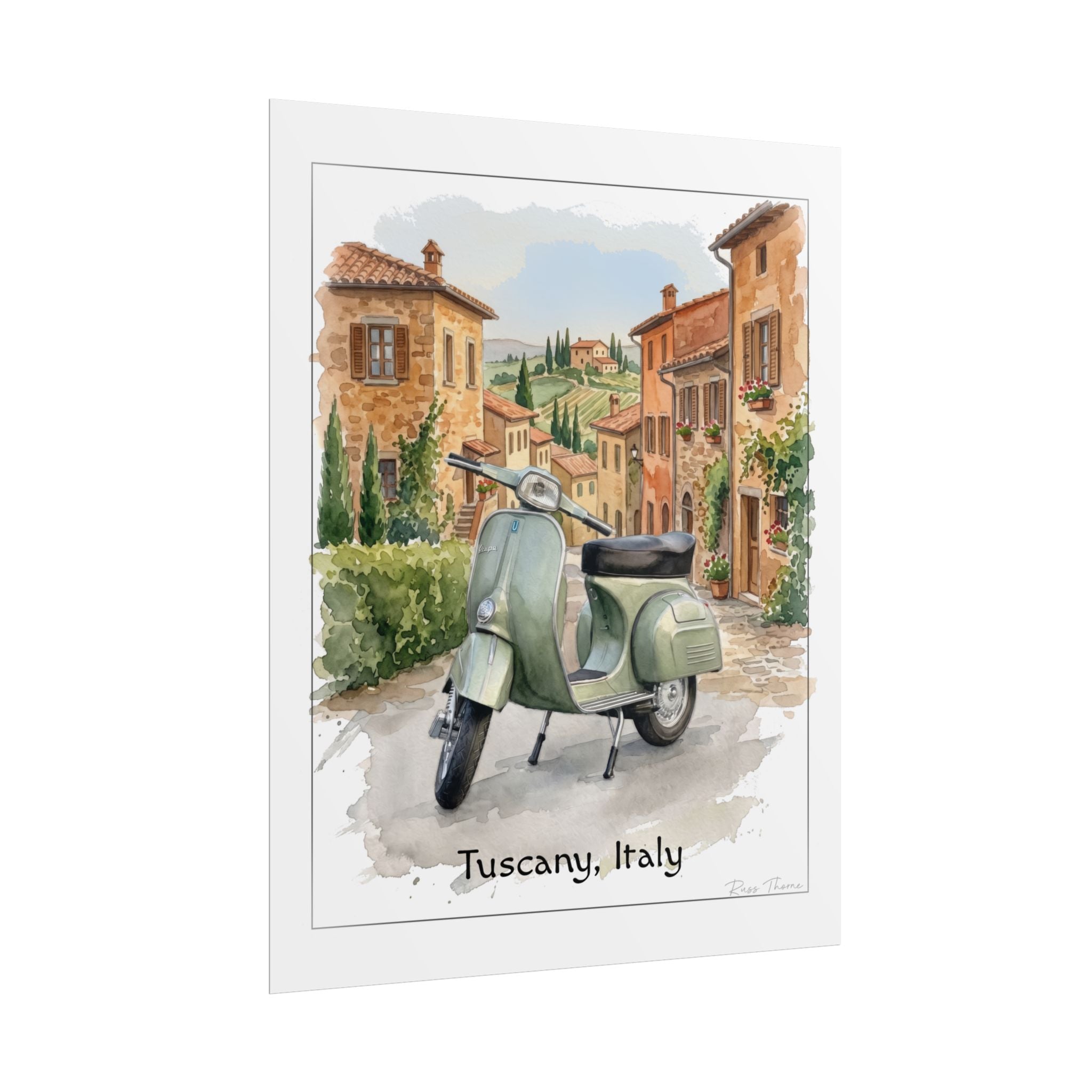 Tuscany Scooter Poster - Rolled Travel Art Print