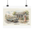 Vintage Gas Station Poster —vintage - 1953 Chevrolet Bel Air - Matte Horizontal Print