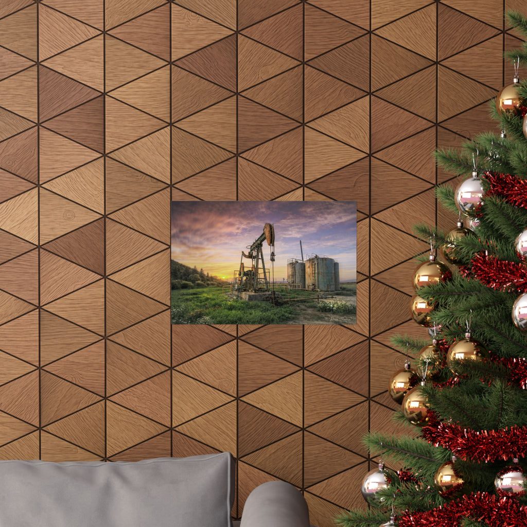 Bakersfield Oil Field Sunset – Pump Jack & Tank Farm Landscape