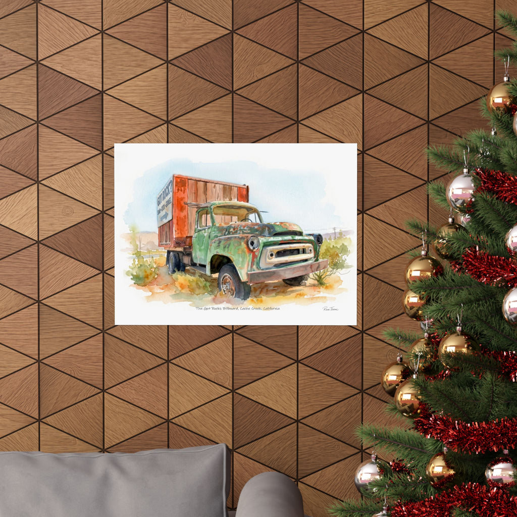 The Got Rocks Billboard – Cache Creek, California Watercolor Print number 2