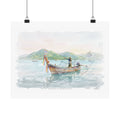 Casting the Net – Traditional Thai Fishing Watercolor Art Print