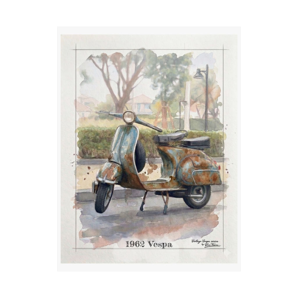 1962 Vespa Matte Poster — Vintage Scooter Wall Art